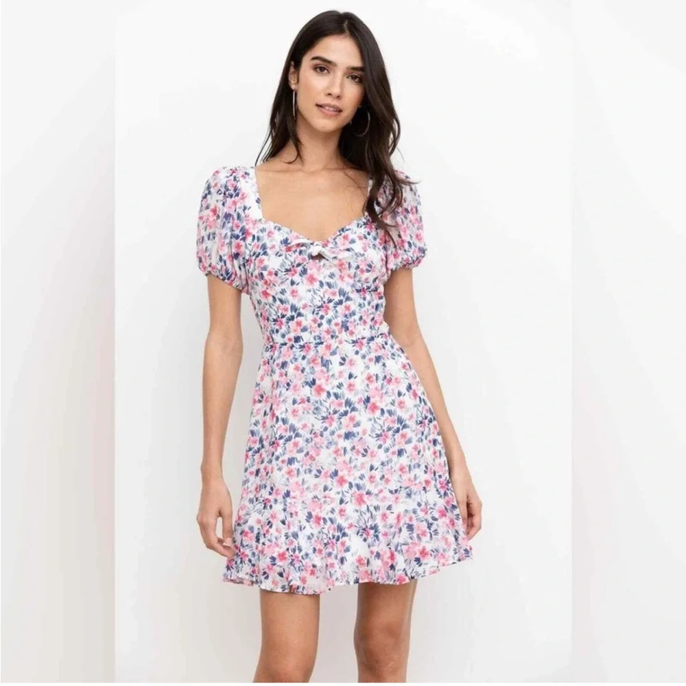 YUMI KIM Charlotte Floral Mini Dress Size 4‎ Floral Puff Sleeve Dress
